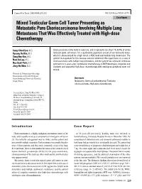 Mixed Testicular Germ Cell Tumor Presenting As Metastatic Pure