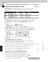 Nominative and Objective Cases Reteaching