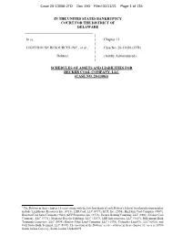 Schedules/Statements Filed