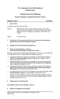 Chatham-Kent Council Minutes
