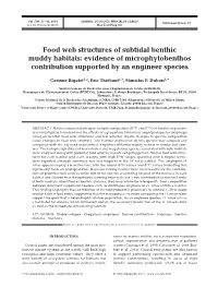 Food Web Structures of Subtidal Benthic Muddy Habitats: Evidence of Microphytobenthos Contribution Supported by an Engineer Species