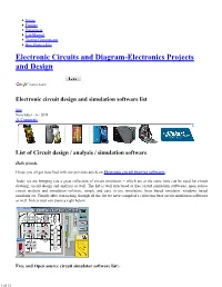 Free Circuit Simulator-Circuit Design and Simulation Software List Top Ten:Circuit Simulators Top Ten:Circuit Simulators | Mixed-Signal Electronics Circuit [...]