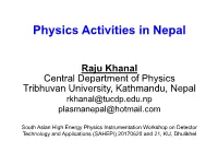 Physics Nepal Raju Khanal at SAHEPI 2017.Pdf
