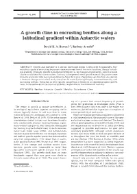 A Growth Cline in Encrusting Benthos Along a Latitudinal Gradient Within Antarctic Waters