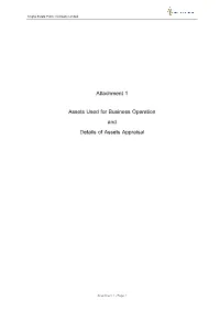 Attachment 1 Assets Used for Business Operation and Details Of
