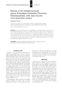 Cirripedia: Thoracica: Koleolepadidae), with New Records from Australian Waters Andrew M