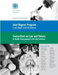 Joint Degree Program Consortium on Law and Values