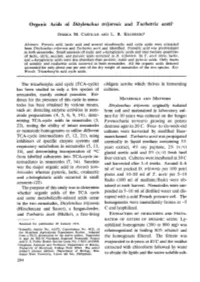 Organic Acids of Ditylenchus Triformis and Turbatrix Aceti 1