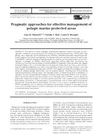 Pragmatic Approaches for Effective Management of Pelagic Marine Protected Areas
