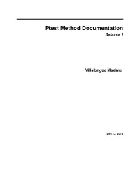 Ptest Method Documentation Release 1