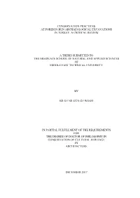 Conservation Practices at Foreign-Run Archaeological Excavations in Turkey: a Critical Review