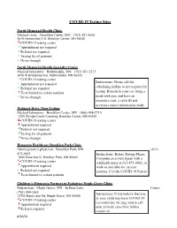 Covid 19 Testing Sites