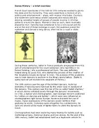 Dance History – a Brief Overview