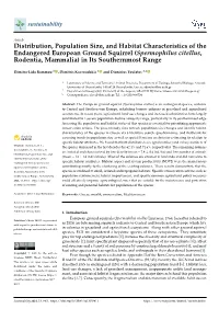 Distribution, Population Size, and Habitat Characteristics of The