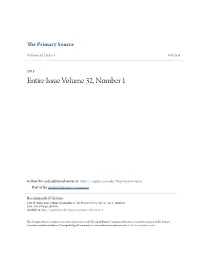 Entire Issue Volume 32, Number 1