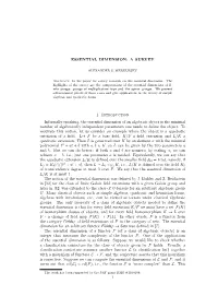 Essential Dimension: a Survey
