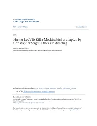 Harper Lee's to Kill a Mockingbird As Adapted By