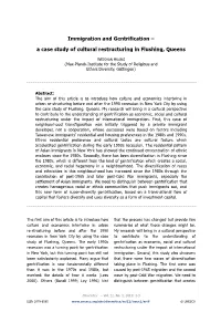 Immigration and Gentrification – a Case Study of Cultural Restructuring