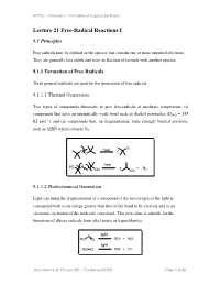 Lecture 21 Free-Radical Reactions I