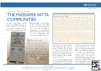 Life in a “Firing Zone”: the Masafer Yatta Communities