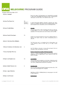 Melbourne Program Guide