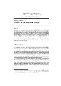 Niccolò Machiavelli on Power*