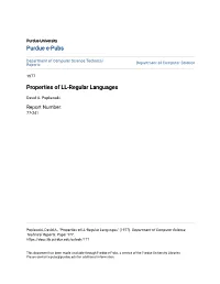 Properties of LL-Regular Languages
