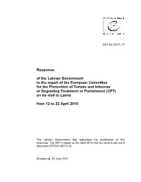 Response of the Latvian Government to the Report of the European