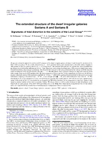 The Extended Structure of the Dwarf Irregular Galaxies Sextans a and Sextans B Signatures of Tidal Distortion in the Outskirts of the Local Group?,??,???