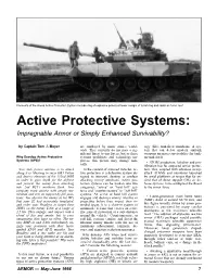 Active Protective Systems: Impregnable Armor Or Simply Enhanced Survivability?