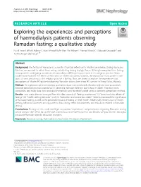 Exploring the Experiences and Perceptions of Haemodialysis