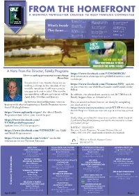 From the Homefront a Monthly Newsletter Created to Keep Families Connected