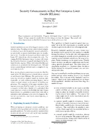 Security Enhancements in Red Hat Enterprise Linux (Beside Selinux)