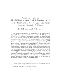 Some Principles of the Use of Macro-Areas Language Dynamics &A