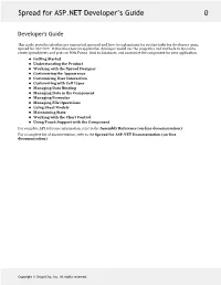 Spread for ASP.NET Developer's Guide