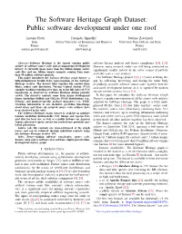 The Software Heritage Graph Dataset: Public Software Development Under One Roof