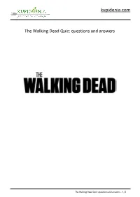 The Walking Dead Quiz: Questions and Answers