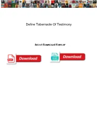 Define Tabernacle of Testimony