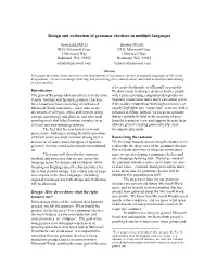 Design and Evaluation of Grammar Checkers in Multiple Languages