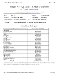 Fiscal Note & Local Impact Statement