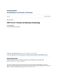 Forensic and Mortuary Archaeology