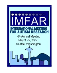IMFAR 2007 Program Booklet & Abstracts