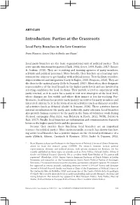 Introduction: Parties at the Grassroots