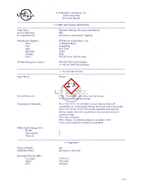 Material Safety Data Sheet