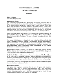 MIDLOTHIAN COUNCIL ARCHIVES the BRYCE COLLECTION GB584/BRY Name of Creator the Bryce Family of Roslin Biographical History This