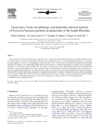Occurrence, Hosts, Morphology, and Molecular Characterisation of Pasteuria Bacteria Parasitic in Nematodes of the Family Plectidae