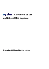 Oyster Conditions of Use on National Rail Services