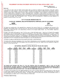 Preliminary Official Statement and Notice of Sale Dated June 7, 2018