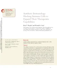 Synthetic Immunology: Hacking Immune Cells to Expand Their Access Provided by University of California - San Francisco UCSF on 10/10/18