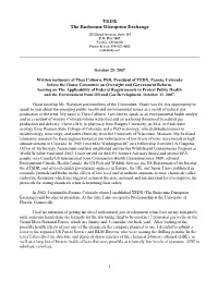 Testimony of Theo Colborn